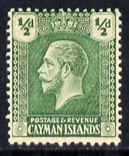 Cayman Islands 1921-26 KG5 Script CA 1/2d pale grey-green mounted mint SG 70