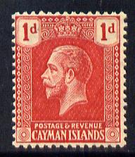 Cayman Islands 1921-26 KG5 Script CA 1d carmine-red mounted mint SG 71