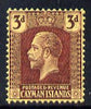Cayman Islands 1921-26 KG5 Script CA 3d purple on yellow mounted mint SG 75