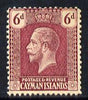 Cayman Islands 1921-26 KG5 Script CA 6d claret mounted mint SG 77