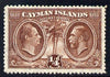Cayman Islands 1932 Centenary 1/4d brown mounted mint SG 84