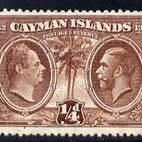 Cayman Islands 1932 Centenary 1/4d brown mounted mint SG 84