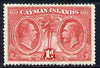 Cayman Islands 1932 Centenary 1d scarlet mounted mint SG 86
