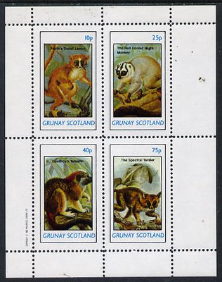 Grunay 1982 Animals (Lemur, Monkey, etc) perf,set of 4 values (10p to 75p) unmounted mint