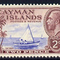 Cayman Islands 1935 KG5 Pictorial - Cat Boat 2d ultramarine & purple mounted mint, SG 100