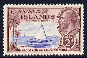 Cayman Islands 1935 KG5 Pictorial - Cat Boat 2d ultramarine & purple mounted mint, SG 100