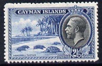 Cayman Islands 1935 KG5 Pictorial - Hawksbill Turtles 2.5d blue & black mounted mint, SG 101