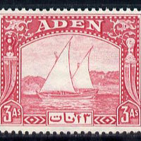 Aden 1937 Dhow 3a carmine mounted mint, SG 6