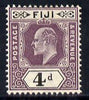 Fiji 1903 KE7 Crown CA 4d dull purple & black mounted mint SG 109