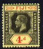 Fiji 1912-23 KG5 MCA 4d black & red on lemon (die I) mounted mint SG 131a
