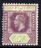 Fiji 1912-23 KG5 MCA 5d dull purple & olive-green mounted mint SG 132