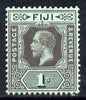 Fiji 1912-23 KG5 MCA 1s black on green (white back die I) mounted mint SG 134a
