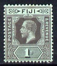 Fiji 1912-23 KG5 MCA 1s black on green (white back die I) mounted mint SG 134a