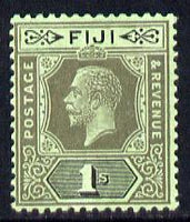 Fiji 1912-23 KG5 MCA 1s black on green (emerald back die II mounted mint SG 134d