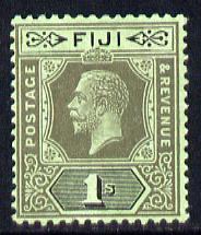 Fiji 1912-23 KG5 MCA 1s black on green (emerald back die II mounted mint SG 134d