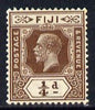 Fiji 1912-23 KG5 Script CA 1/4d deep brown mounted mint SG 228