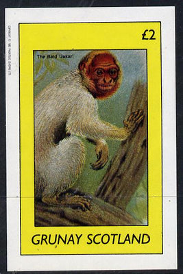 Grunay 1982 Animals (Bald Uakari) imperf deluxe sheet (£2 value) unmounted mint