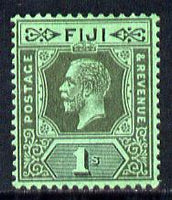 Fiji 1912-23 KG5 Script CA 1s black on emerald mounted mint SG 238