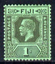 Fiji 1912-23 KG5 Script CA 1s black on emerald mounted mint SG 238