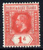 Gilbert & Ellice Islands 1912-24 KG5 MCA 1d red mounted mint SG 13
