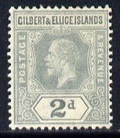 Gilbert & Ellice Islands 1912-24 KG5 MCA 2d greyish-slate mounted mint SG 14