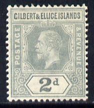 Gilbert & Ellice Islands 1912-24 KG5 MCA 2d greyish-slate mounted mint SG 14