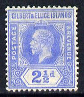 Gilbert & Ellice Islands 1912-24 KG5 MCA 2.5d bright blue mounted mint SG 15