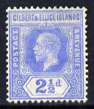 Gilbert & Ellice Islands 1912-24 KG5 MCA 2.5d bright blue mounted mint SG 15
