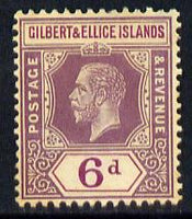 Gilbert & Ellice Islands 1912-24 KG5 MCA 6d dull & bright purple mounted mint SG 19
