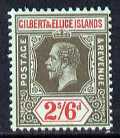 Gilbert & Ellice Islands 1912-24 KG5 MCA 2s6d black & red on blue mounted mint SG 22