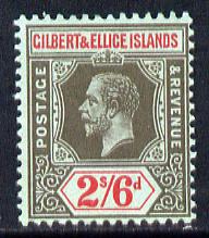 Gilbert & Ellice Islands 1912-24 KG5 MCA 2s6d black & red on blue mounted mint SG 22