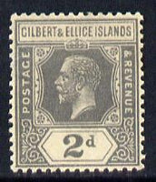 Gilbert & Ellice Islands 1922-27 KG5 Script CA 2d slate-grey mounted mint SG 30