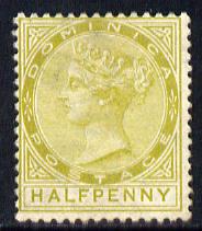 Dominica 1883-86 QV Crown CA 1/2d olive-green mounted mint SG 13