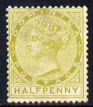 Dominica 1883-86 QV Crown CA 1/2d olive-green mounted mint SG 13