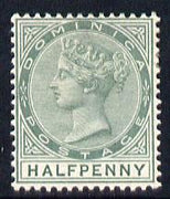 Dominica 1886-90 QV Crown CA 1/2d dull green mounted mint SG 20