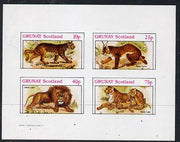 Grunay 1982 Animals (Lynx, Lion, etc) imperf,set of 4 values (10p to 75p) unmounted mint