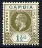 Gambia 1921-22 KG5 Script CA 1.5d olive-green & blue-green mounted mint SG 110