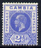 Gambia 1921-22 KG5 Script CA 2.5d bright blue mounted mint SG 112
