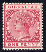 Gibraltar 1886-98 Sterling Currency 1d red mounted mint SG 9/40