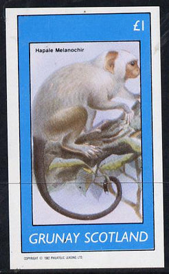 Grunay 1982 Monkeys imperf souvenir sheet (£1 value) unmounted mint