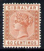Gibraltar 1889-96 Spanish Currency 40c orange-brown mounted mint SG 27