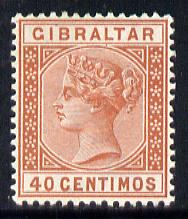 Gibraltar 1889-96 Spanish Currency 40c orange-brown mounted mint SG 27
