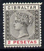 Gibraltar 1889-96 Spanish Currency 2p black & carmine mounted mint SG 32