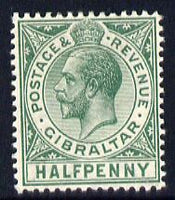 Gibraltar 1912-24 KG5 MCA 1/2d green mounted mint SG 76
