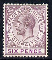 Gibraltar 1912-24 KG5 MCA 6d dull purple & mauve mounted mint SG 80