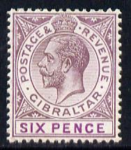 Gibraltar 1912-24 KG5 MCA 6d dull purple & mauve mounted mint SG 80