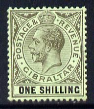 Gibraltar 1912-24 KG5 MCA 1s black on green mounted mint SG 81