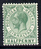 Gibraltar 1921-27 KG5 Script CA 1/2d green mounted mint SG 89