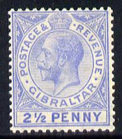 Gibraltar 1921-27 KG5 Script CA 2.5d blue mounted mint SG 94