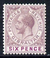 Gibraltar 1921-27 KG5 Script CA 6d purple & magenta mounted mint SG 97a